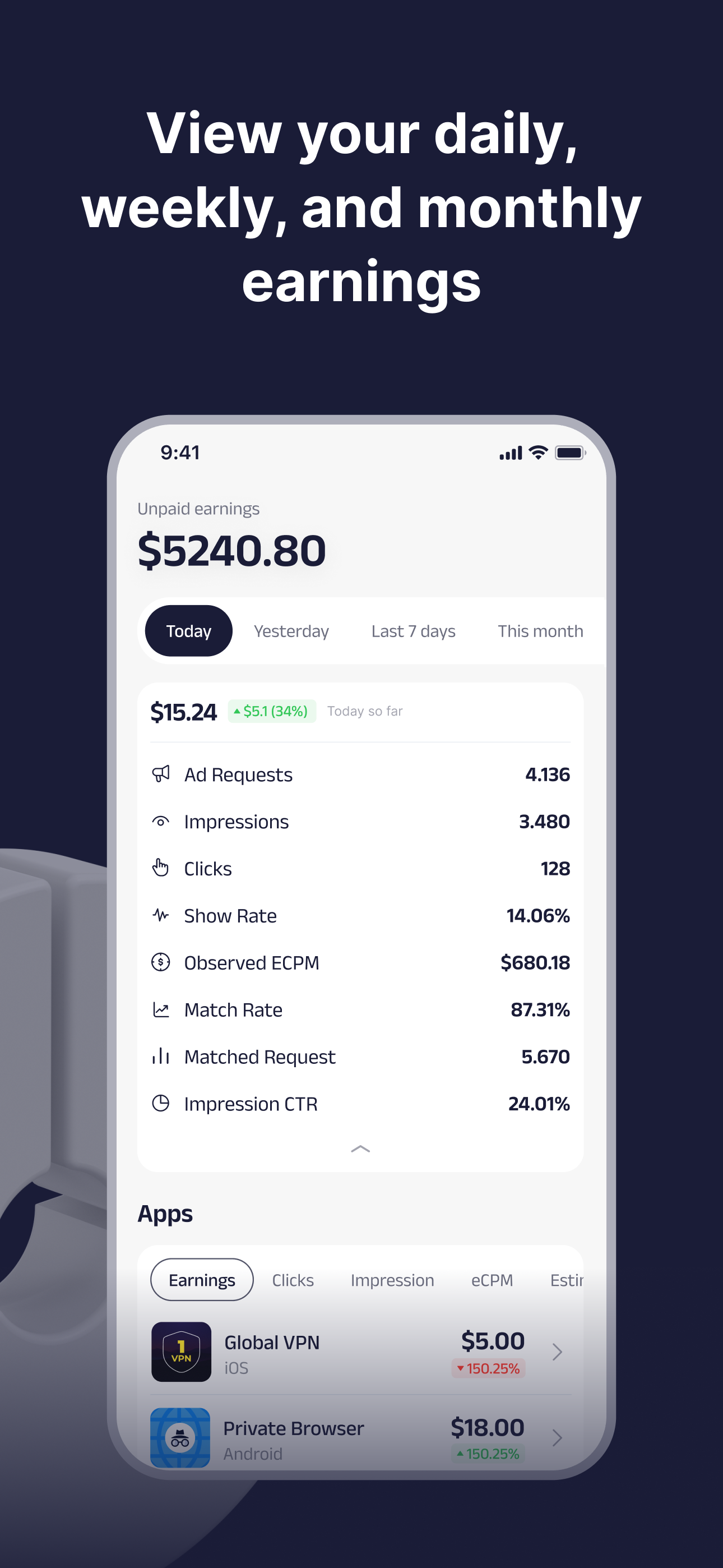 AdMob Earnings & Revenue Stats screenshot 4