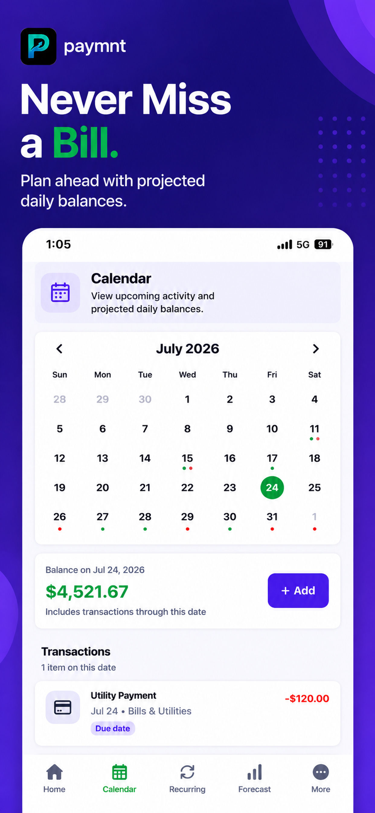 Paymnt: Cash Flow by Paycheck screenshot 2