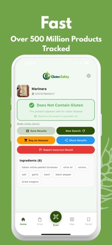 Gluten Safety: Food Scanner screenshot