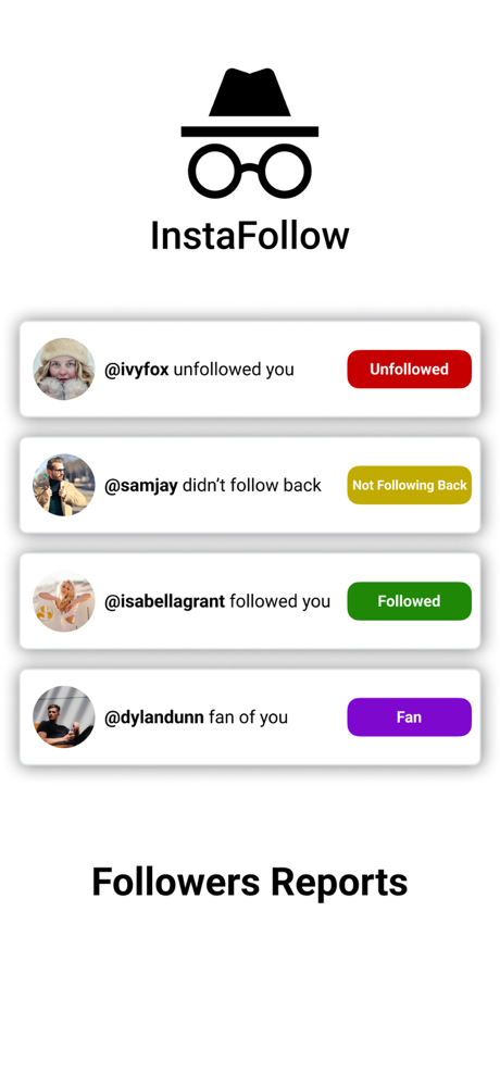 InstaFollow Followers Reports screenshot 1