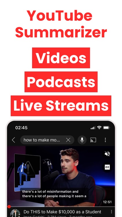 Summarizer for YouTube
