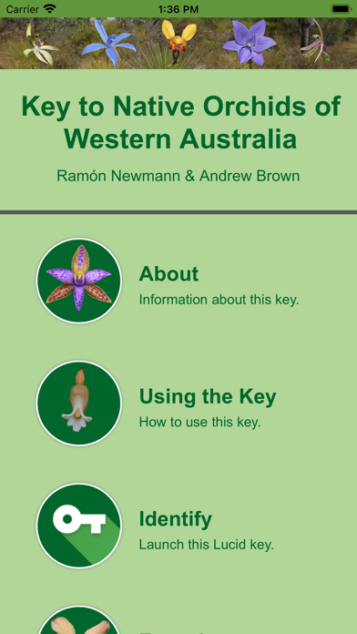 Western Australian Orchid Key Screenshot