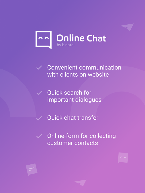 Binotel Online Chat iPad screenshot 1 - Business app