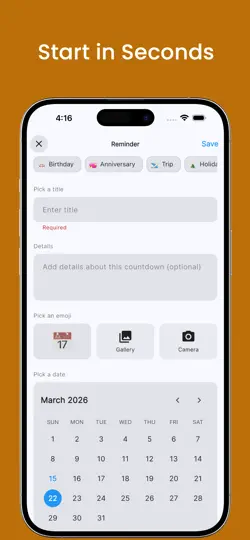 Countdown Reminder! iPhone Screenshot 3