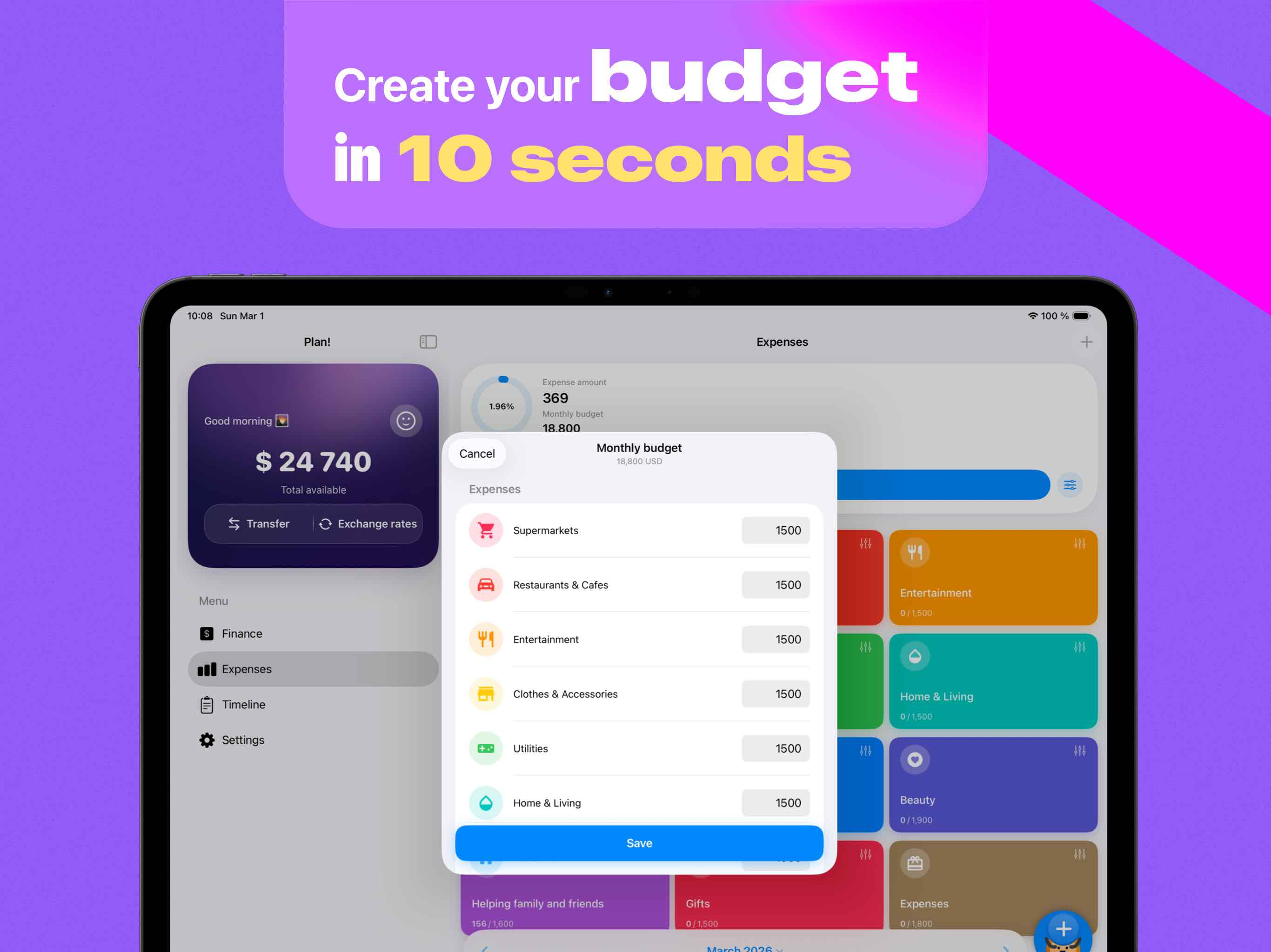 Plan: Budget & Expense Tracker
