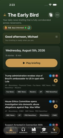 Quillstone: News & Audiobooks iPhone screenshot