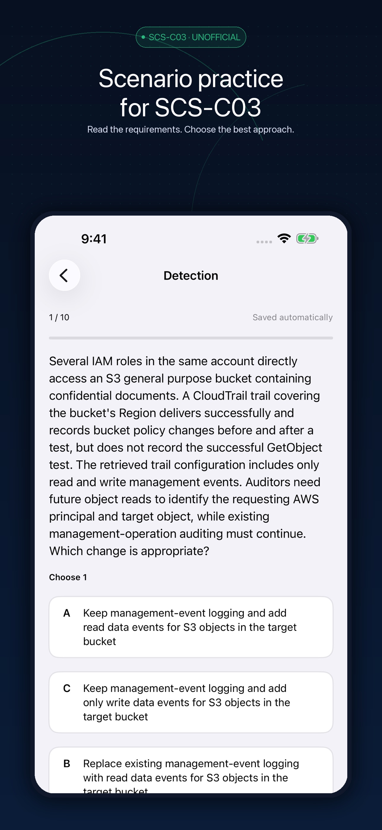 Screenshot 2 of SCS-C03 Exam Drill