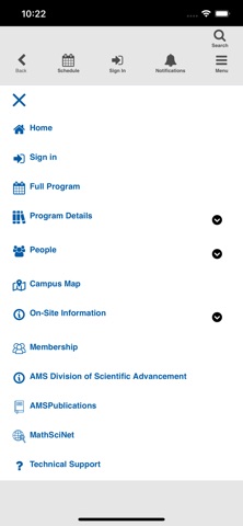 AMS Fall 2026 Eastern iPhone screenshot