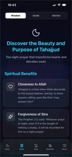 Screenshot von Tahajjud+ auf dem iPhone 2