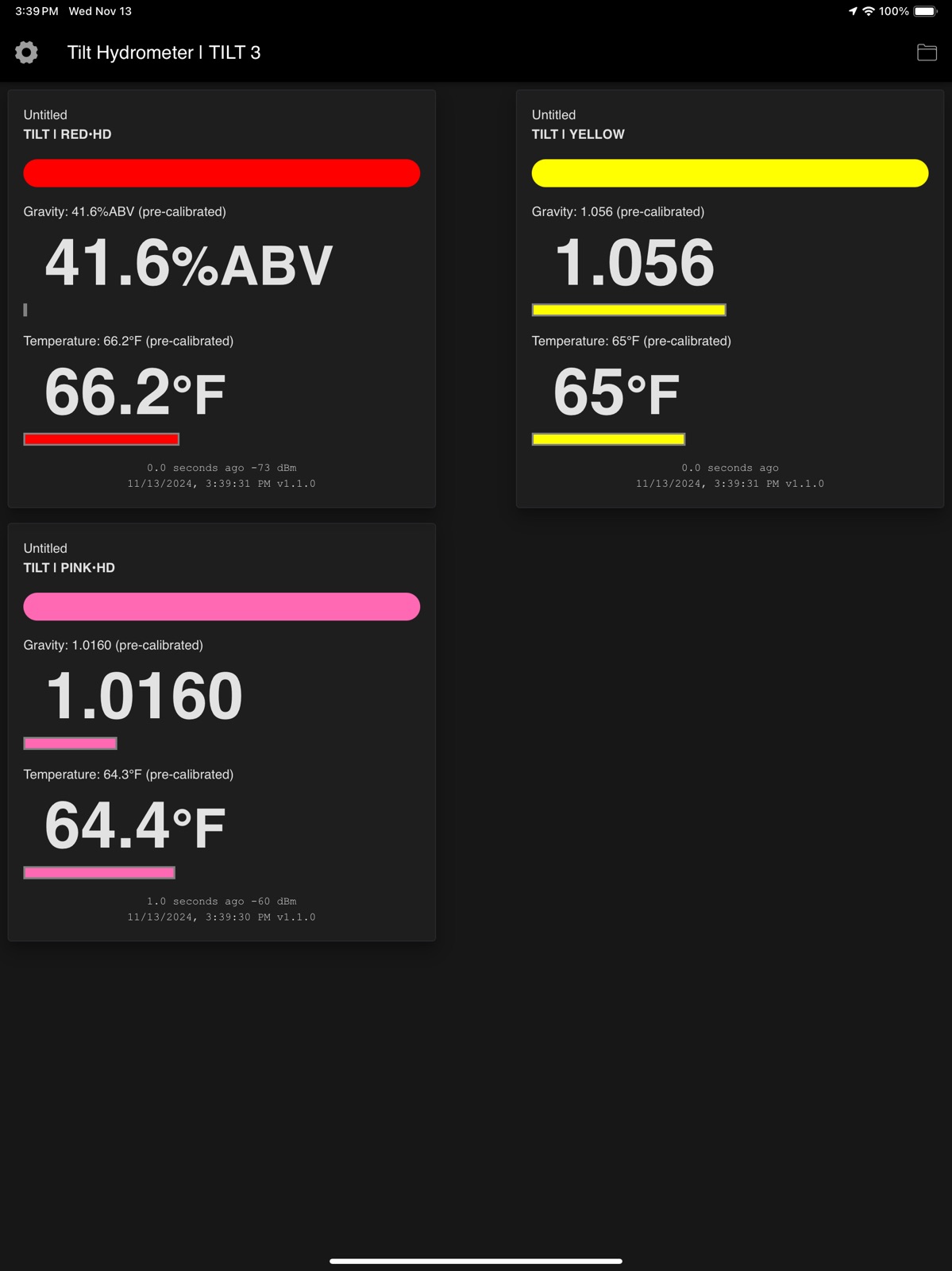 Tilt Hydrometer | TILT 3 ipad screenshot 1