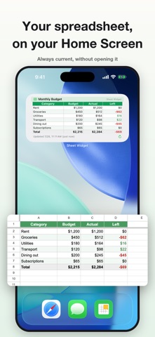 Sheet Widget: Spreadsheets Screenshot 1 of 6