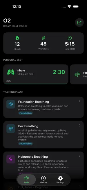 O2 — Breath Hold Apnea Trainer screenshot 4