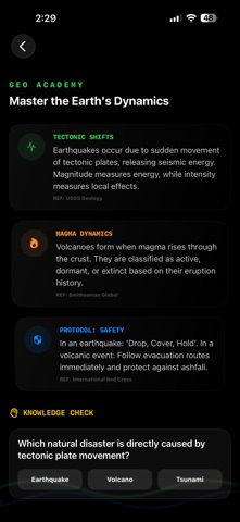 EGK GeoIQ Earthquake screenshot