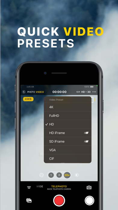 xZoom Cam - PRO Camera iPhone screenshot 6 - Photo & Video app