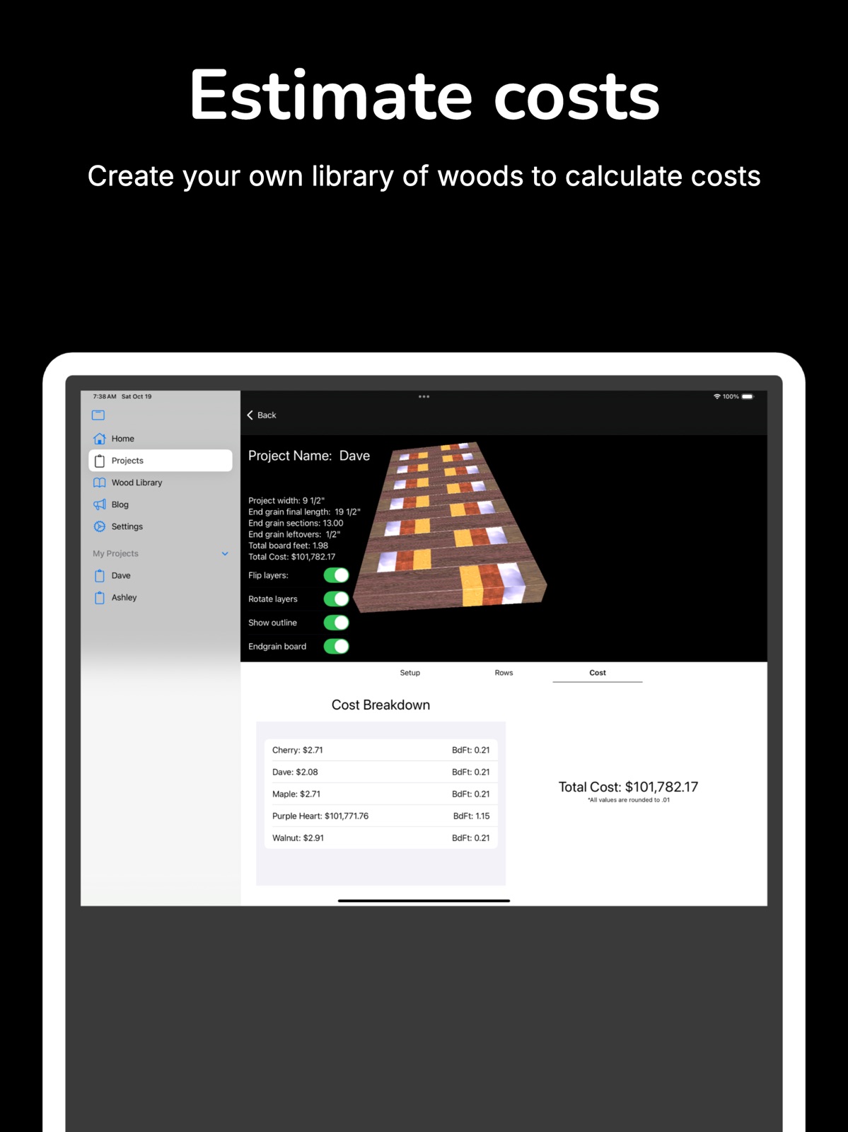 Cutting Board Calculator ipad screenshot 3
