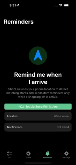 Captura de pantalla de ShopCue en iPhone 2