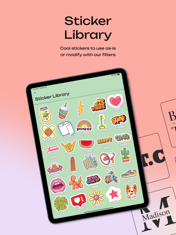 Fonts,Stickers and Monograms iPad screenshot 3 - Graphics & Design app