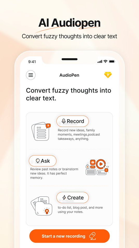 #1. AudioPen: AI Note Taker (iOS) 由: Digital Easy Inc.