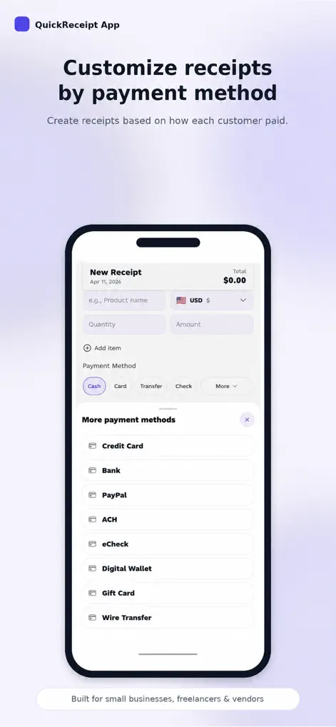 QuickReceipt App - Business App | MWM