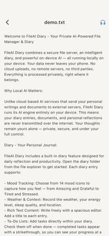 FileAI Diary iPhone screenshot