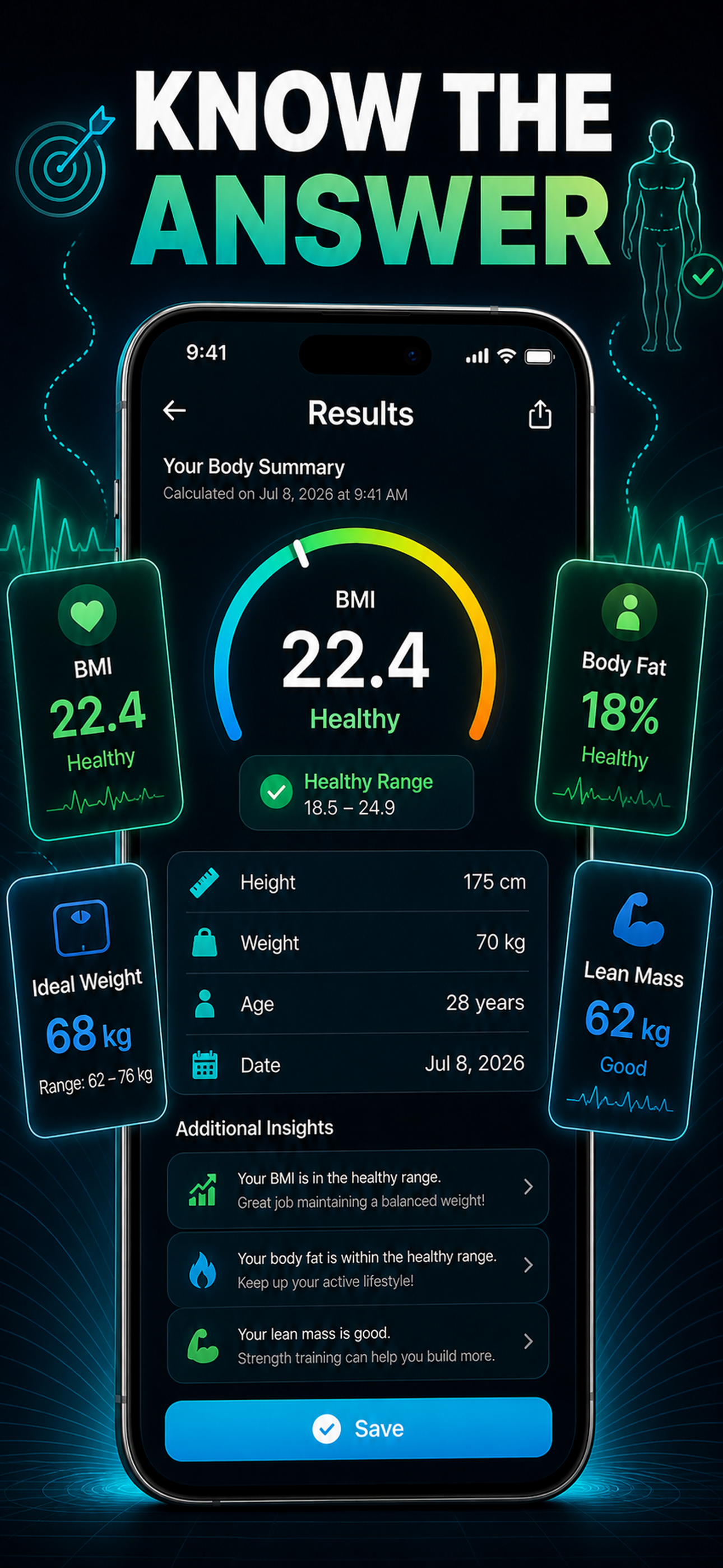 BMI Calculator: Body Fat Log screenshot 2