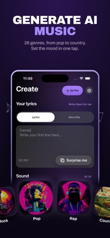 AI Song Generator: Tune Muse iPhone screenshot