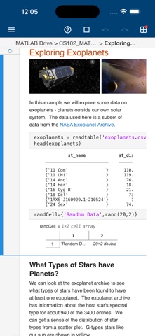 MATLAB Mobile screenshot