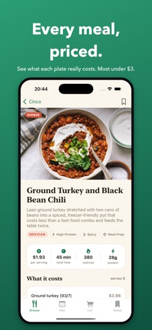 Screenshot 2 of Cinco: $5 Meals & Recipes App