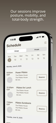 The Pilates House iPhone screenshot
