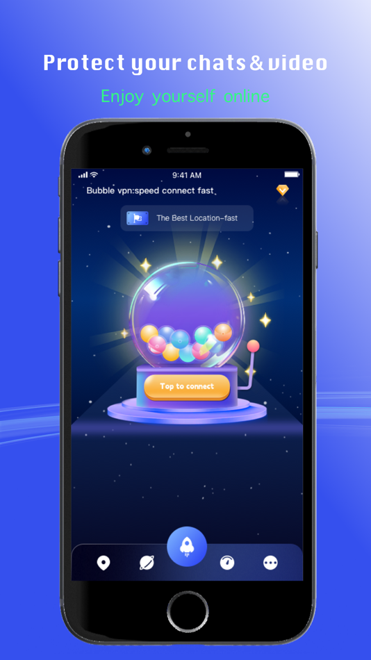 #1. Bubble vpn:speed connect fast (iOS) Bởi: Linko Technology PTE Ltd