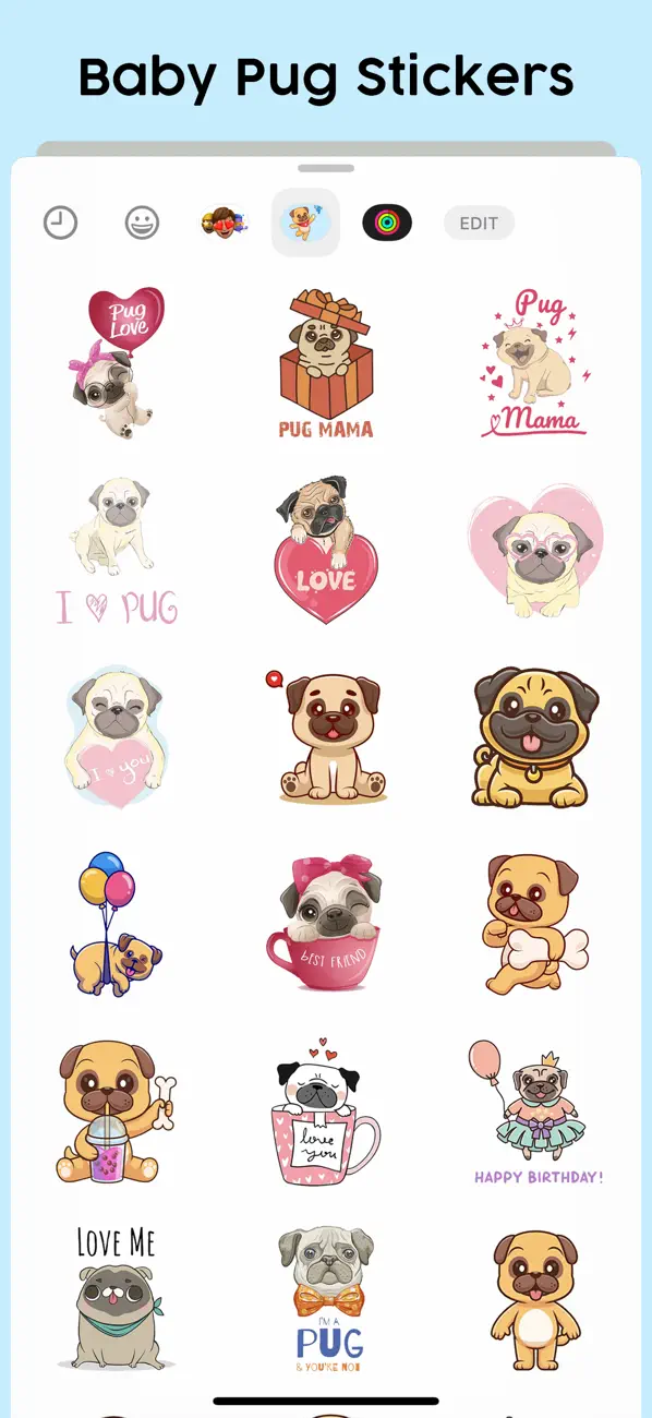 Screenshot #3 pour Baby Pug Stickers