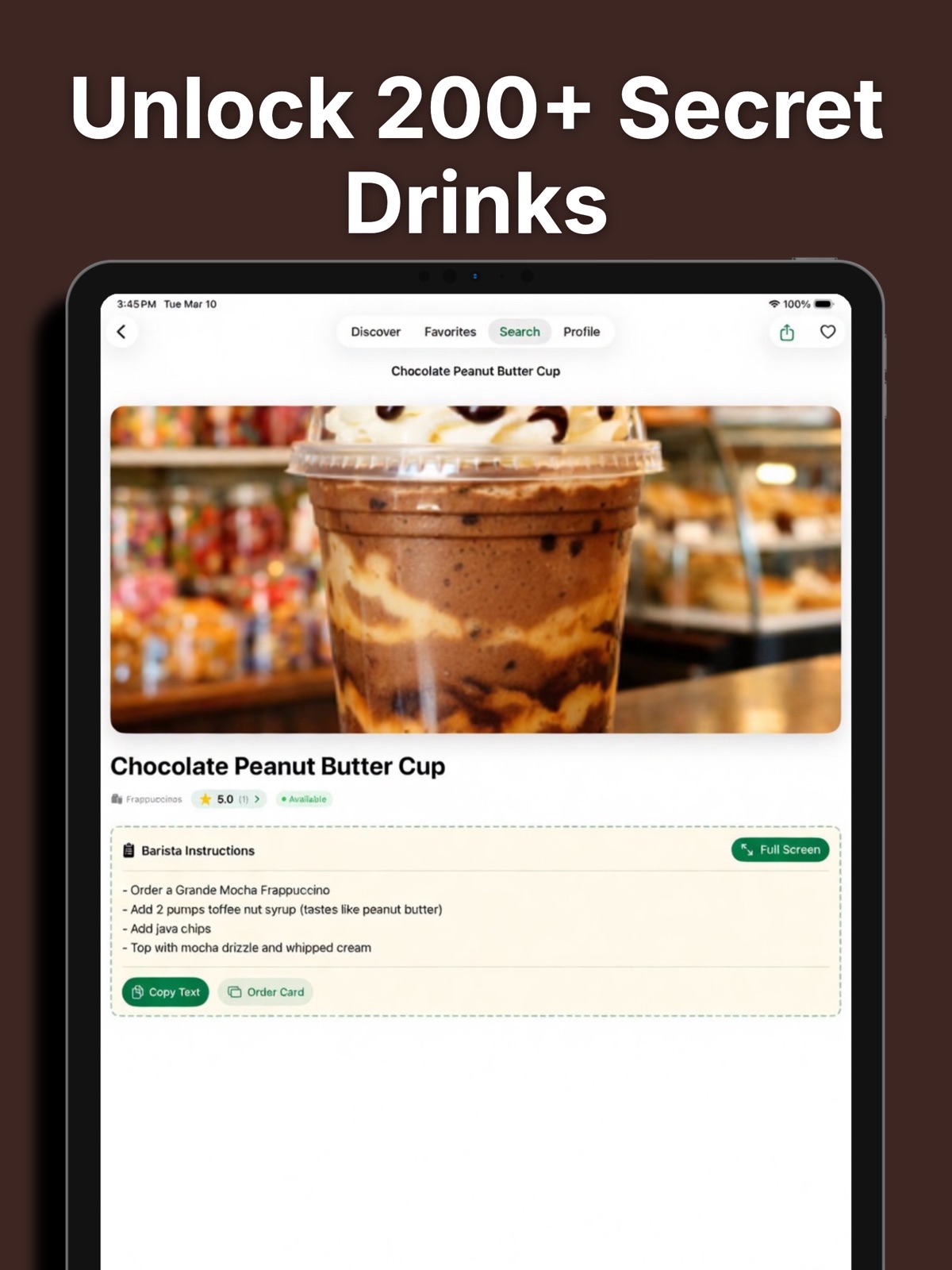 Secret Menu Coffee Recipes ipad screenshot 1