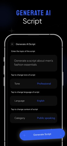AI Teleprompter Video T-Script iPhone screenshot