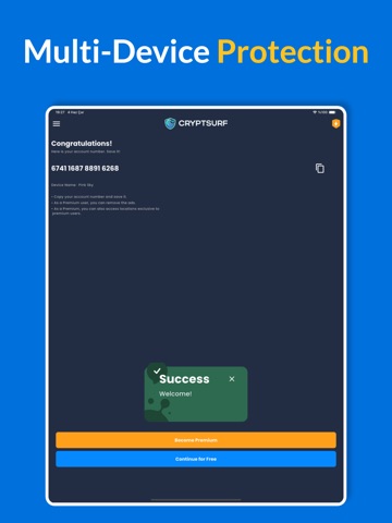 CryptSurf: Fast & Secure VPN iPad screenshot