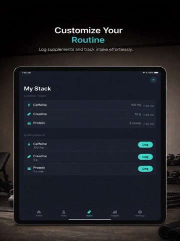 StackLab - Supplement Tracker iPad screenshot
