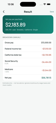 Payfold: Paycheck Calculator Screenshot 2 of 5
