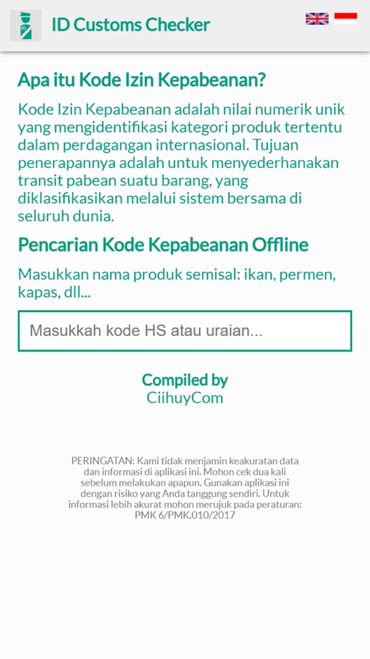 #3. Indonesia Customs Tariff Book (iOS) От: Muhammad Habibie Amrullah
