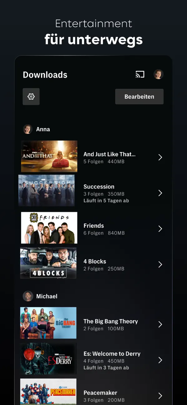 HBO Max: Filme und Serien iPhone App Screenshot 7 – Unterhaltung