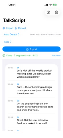 TalkScript - voice to script screenshot