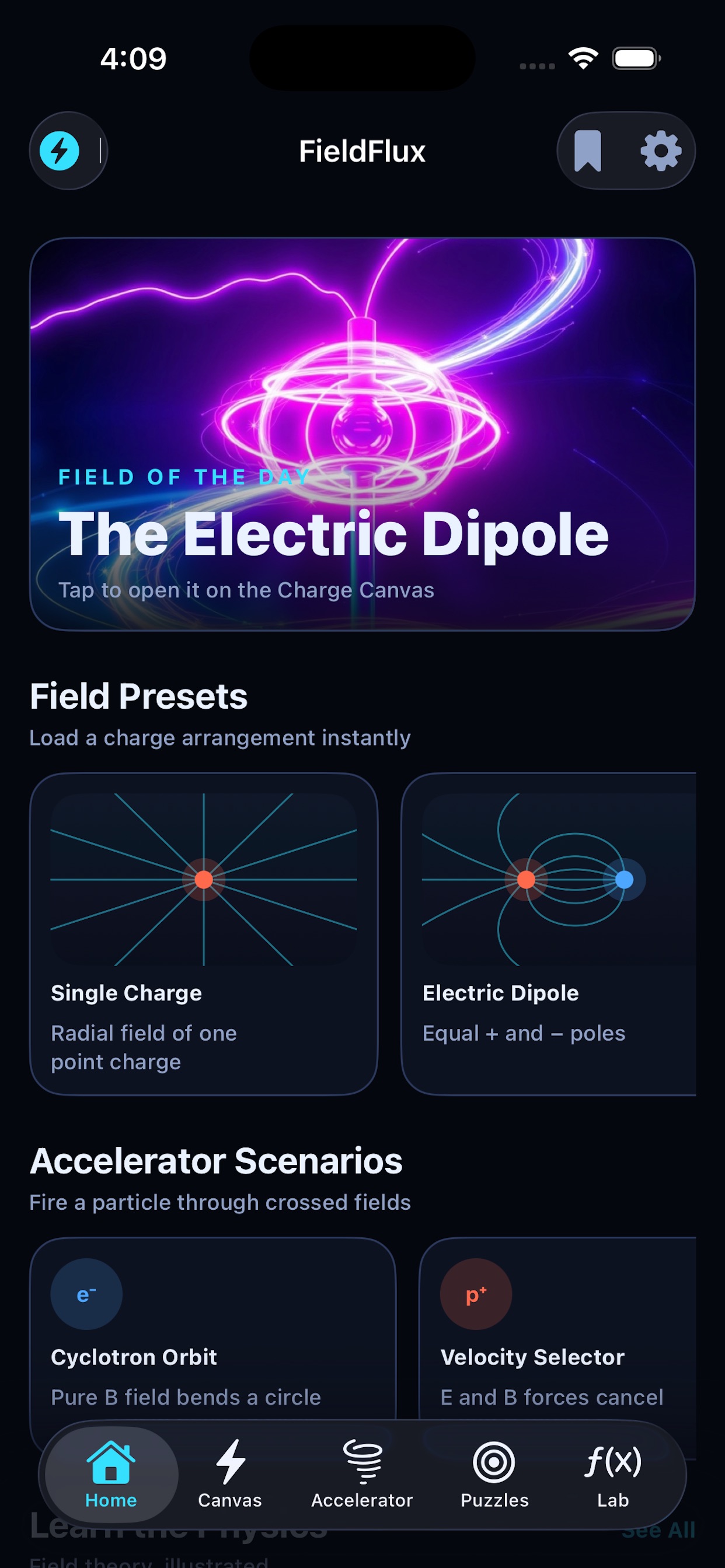 Screenshot 1 of FieldFlux: Fields & Particles