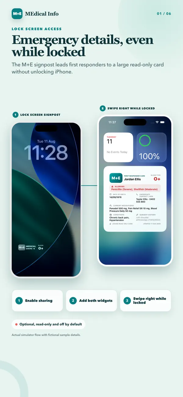 Screenshot #1 pour MEdical Info Card