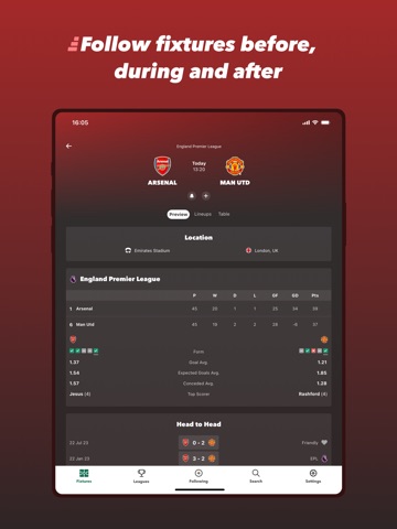 FollowScores: Live Scores iPad screenshot 2