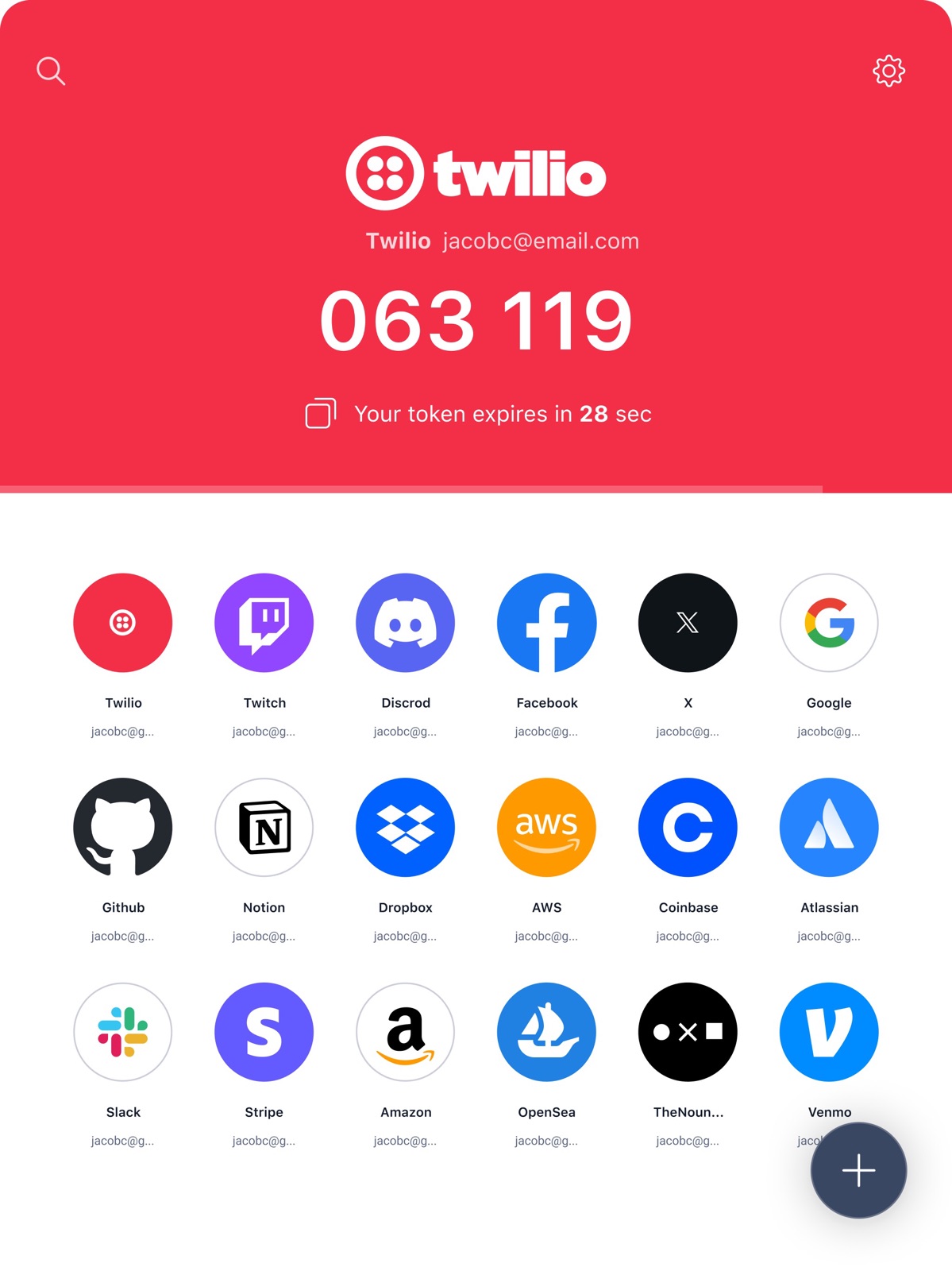 Twilio Authy ipad screenshot 1