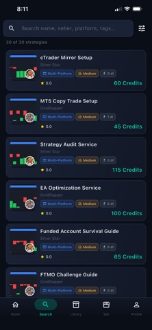 Trading Strategy Marketplace screenshot