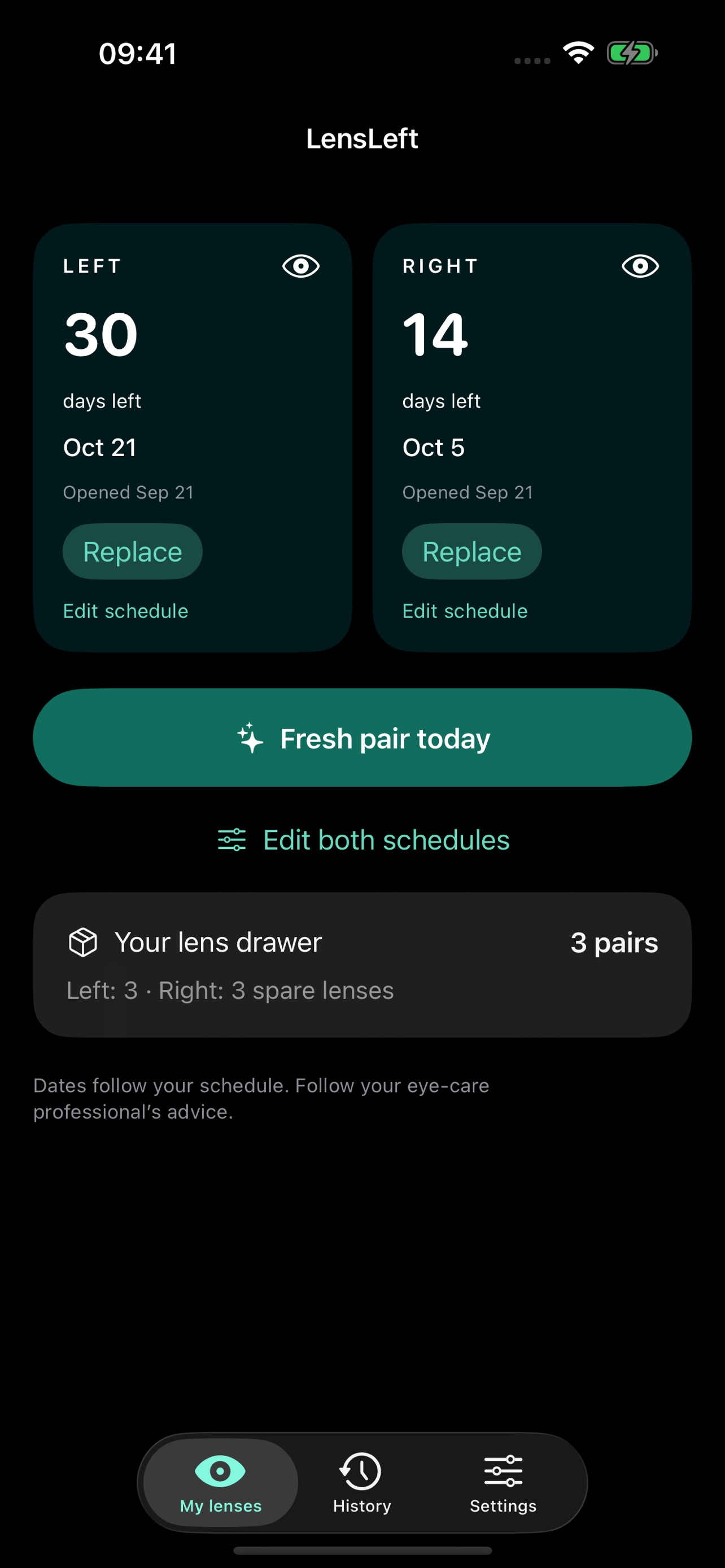 Screenshot 4 of LensLeft: Contact Lens Tracker