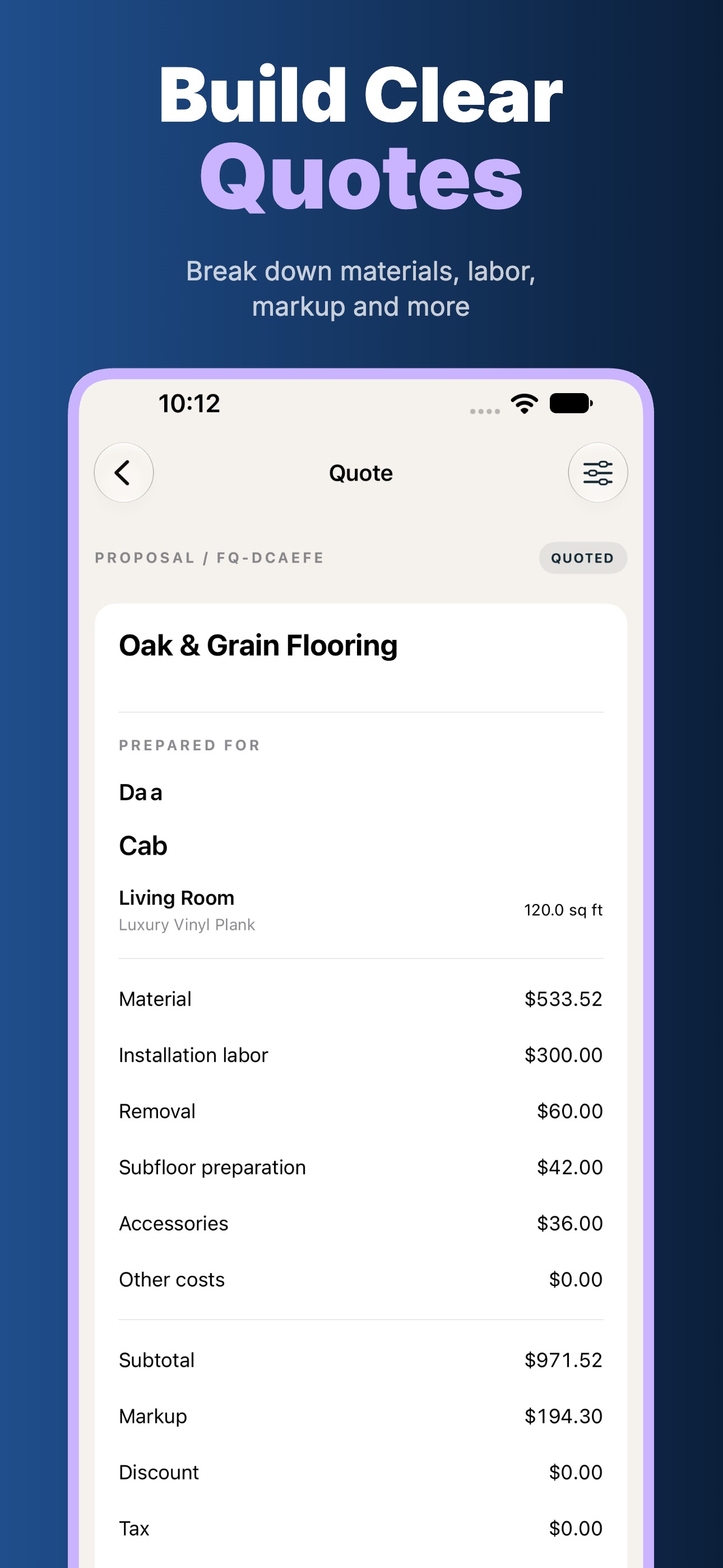 Screenshot 4 of FloorQuote: Flooring Quotes