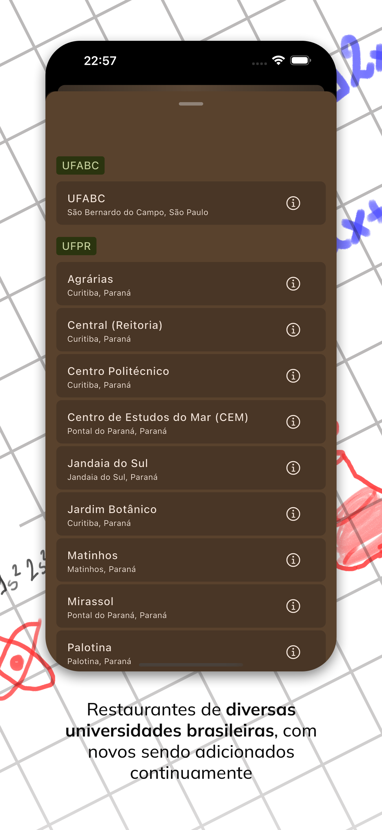 CampusDine: Cardápio do RU