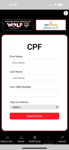 Wolf Security iPhone screenshot