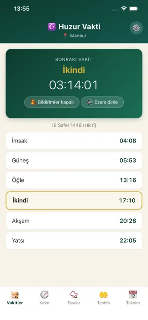 Huzur Vakti - Ezan ve Kıble screenshot 1