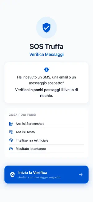 SOS Truffa - Verifica Messaggi screenshot 1